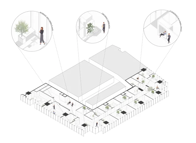 知白设计 × 餐盟严选:盒中绿意,21棵树的办公空间