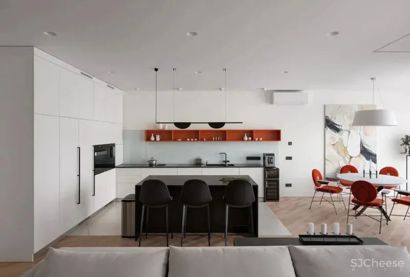 现代风二居室,墙面这样做储物好看又实用