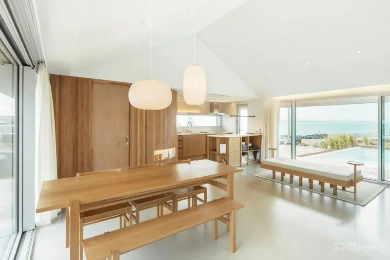 原木度假风，济州岛上的极简小公寓