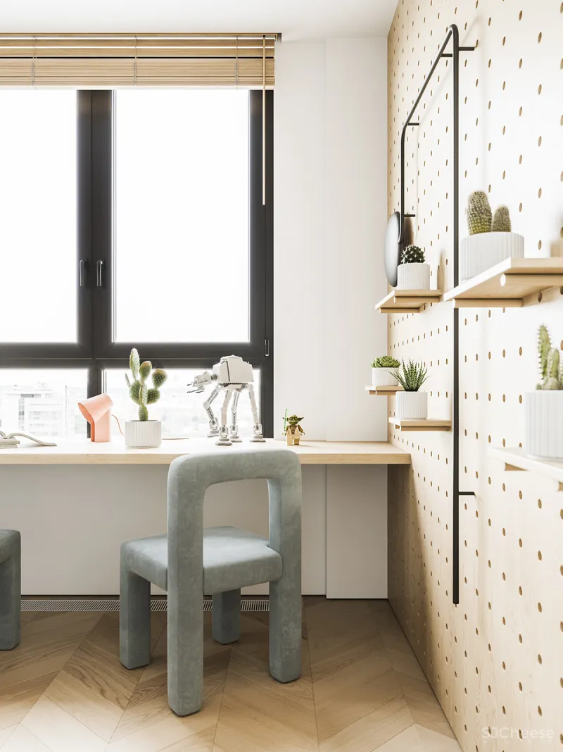 90㎡ 两室一厅,拱形元素的时尚应用,清爽又个性!