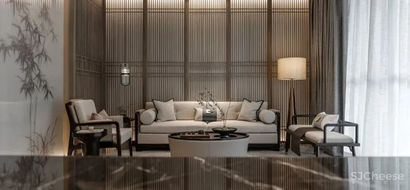 【壹新设计新作】376㎡现代中式别墅样板间——禅语•共鸣！