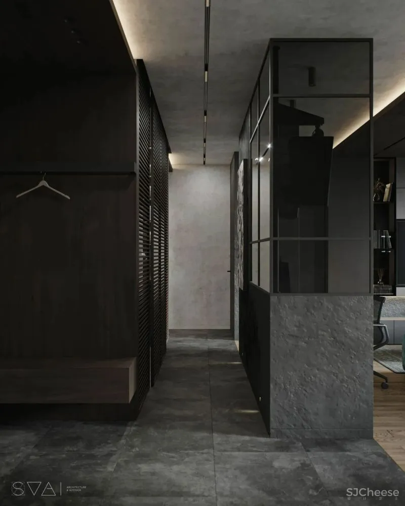 90㎡黑色沉稳，豪宅范儿十足