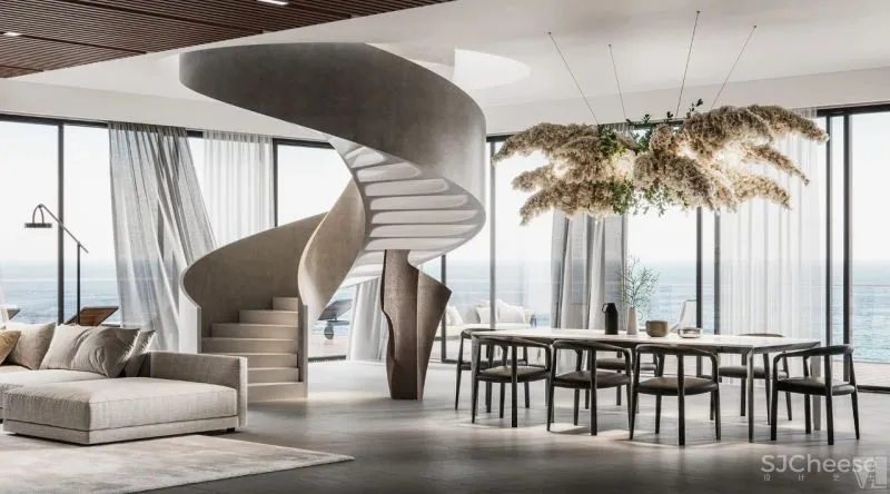 素雅现代的海滨别墅,通透