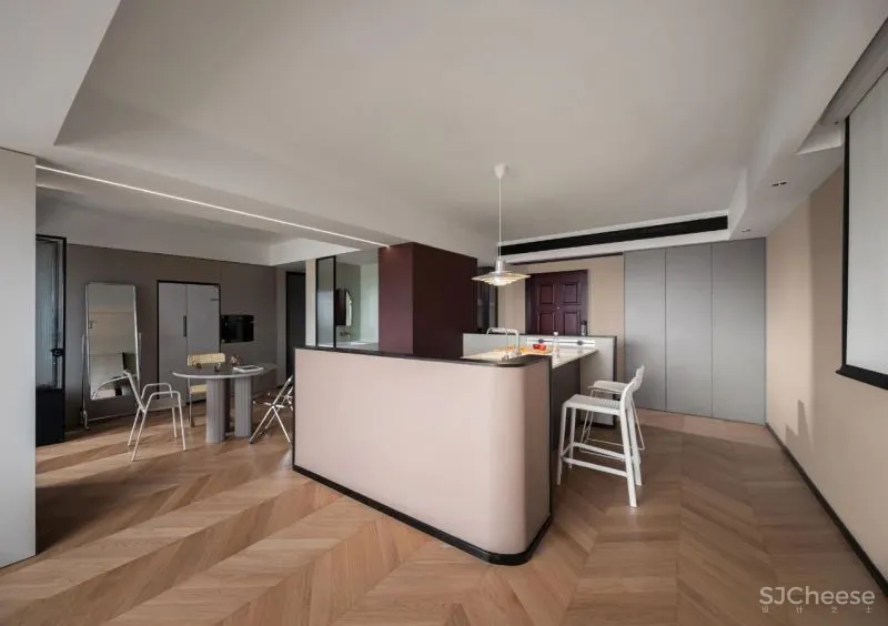 117㎡普通户型“重生”,4米大岛台、投影、收纳...美到认不出!