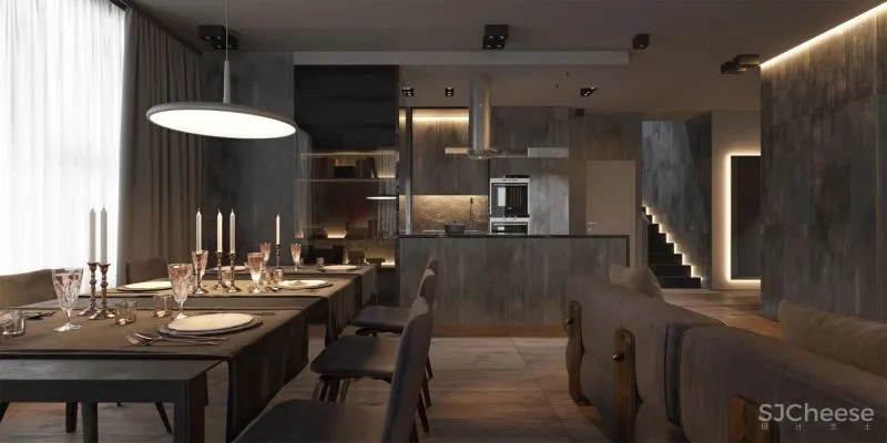 161㎡现代优雅,暗黑魅力