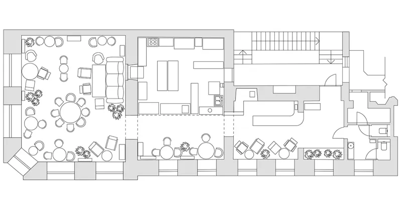 IRA LYSIUK 90㎡咖啡厅设计,现代与历史的交织