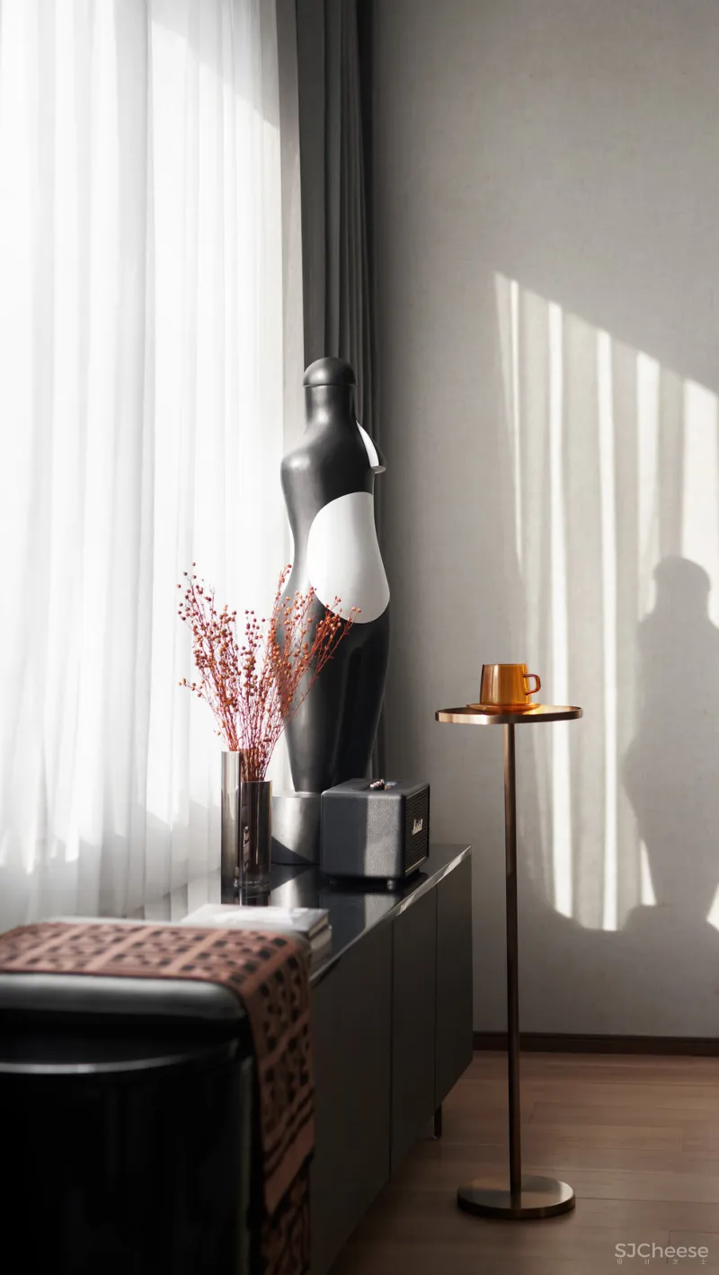 LESTYLE 乐尚设计:254㎡艺术住宅,家的鎏金光影!