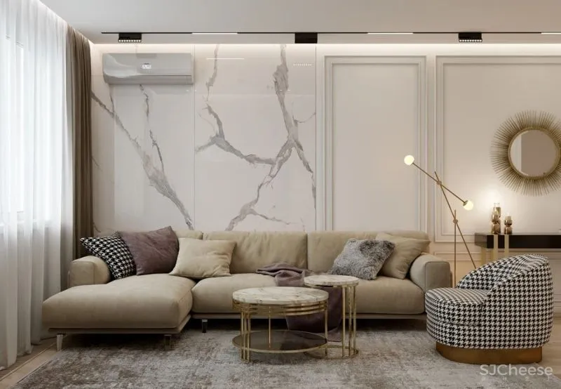 120m²私宅设计，黄铜与轻奢的邂逅