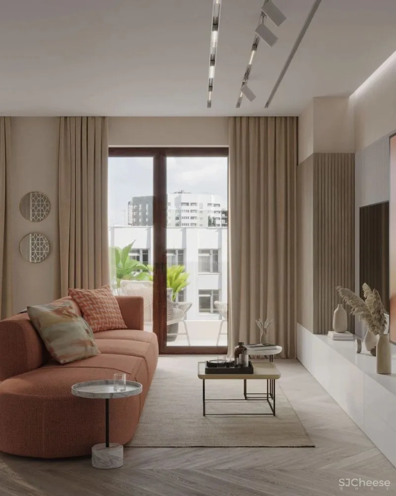 粉色 亚麻色,藏在公寓里的温润细腻!