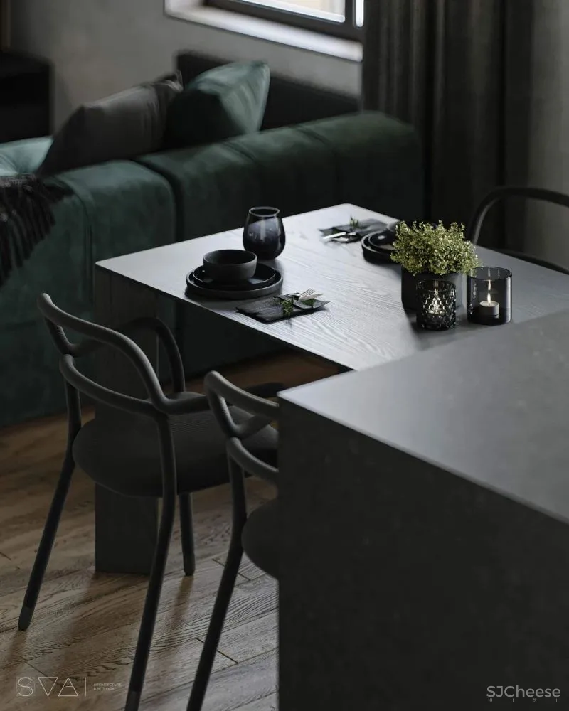 90㎡黑色沉稳，豪宅范儿十足