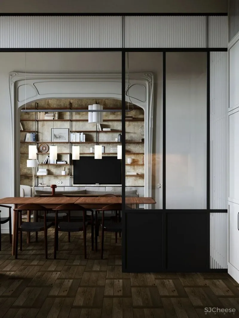 这是一间追求复古风的公寓,却恰到好处地加入了现代元素