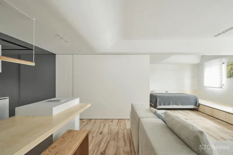 她买下低层高90㎡老房,74w造出极致纯净白色家,独自和收养的狗狗同住!