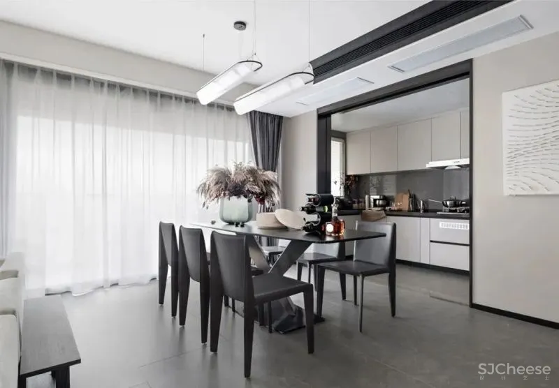 浅色灰调 木饰面,打造152㎡都市未来感家宅 库玛设计