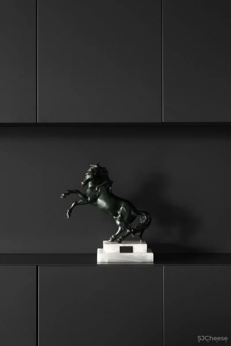 全屋使用黑白装饰,只为了不干扰窗外的景色