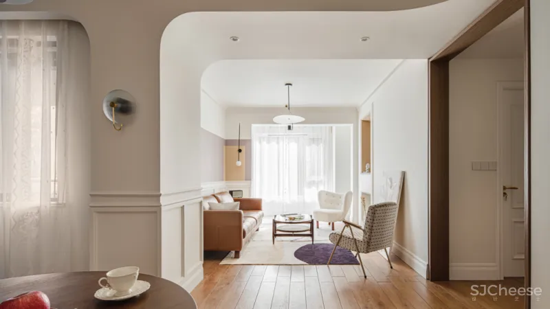 研究生小姐姐的91㎡一人居,两室改一室,换来通透客餐厅!奶油色太温柔!