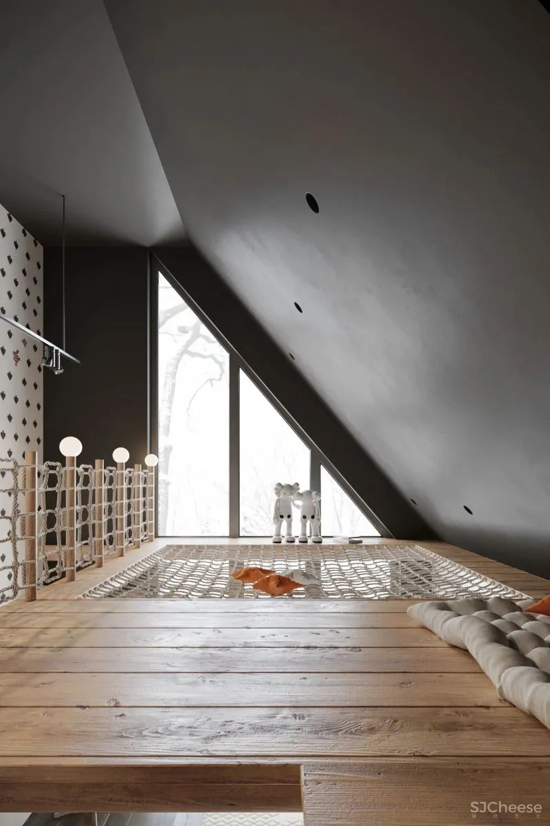 高级灰复式公寓,混凝土这么用简单又大气