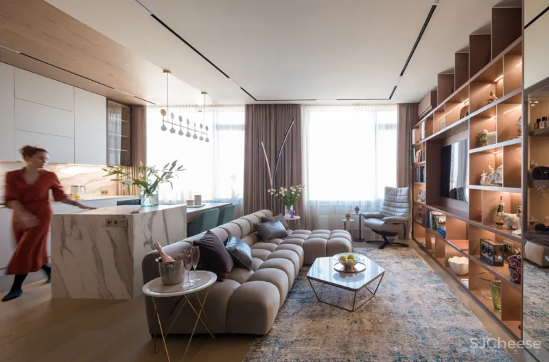 将并不算宽敞的公共区域塞的满满当当,没想到还如此好看!