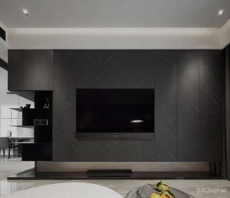 黑、白、灰、木，简练时尚的现代空间｜迪尚设计