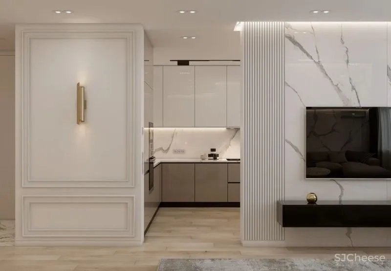 120m²私宅设计，黄铜与轻奢的邂逅