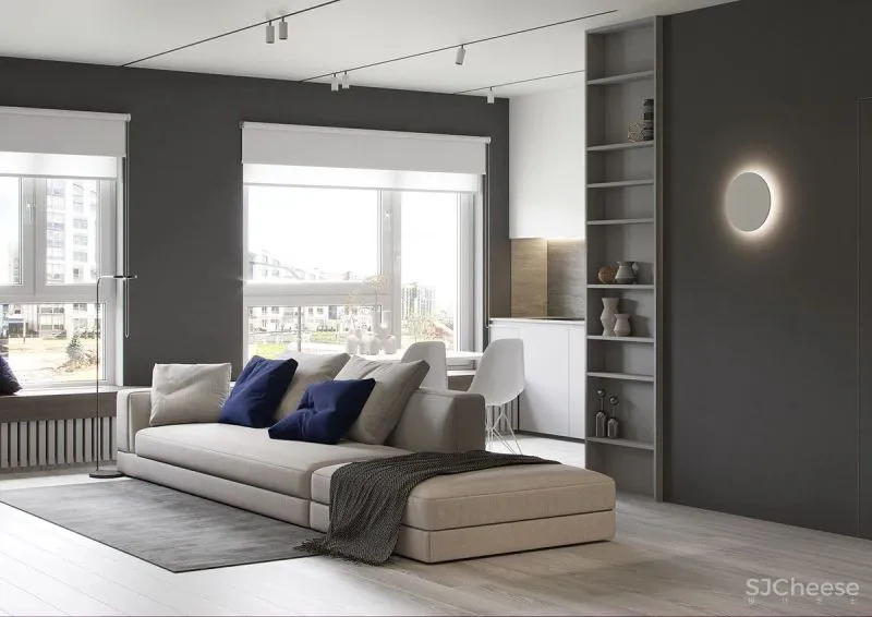 48㎡ 二室一厅高级灰,这样设计空间更显大!