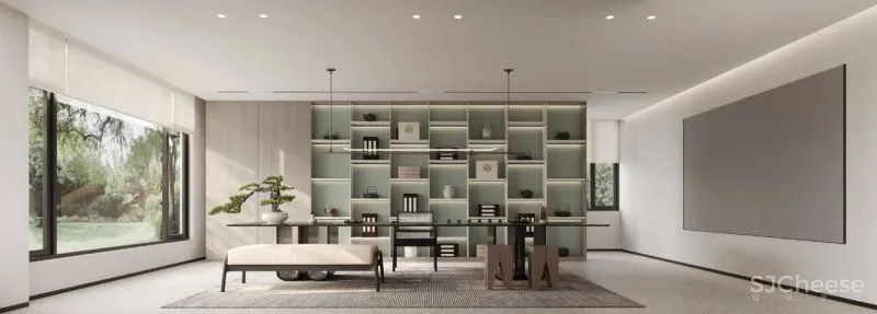 茧界设计:暖色调的油画美墅,尽显极简平衡之美!