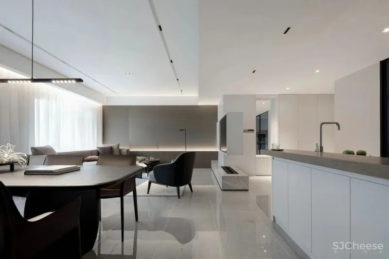 180㎡简约大平层，温和质感的湖畔住宅 南筑设计