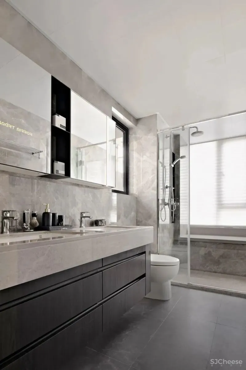 浅色灰调 木饰面,打造152㎡都市未来感家宅 库玛设计