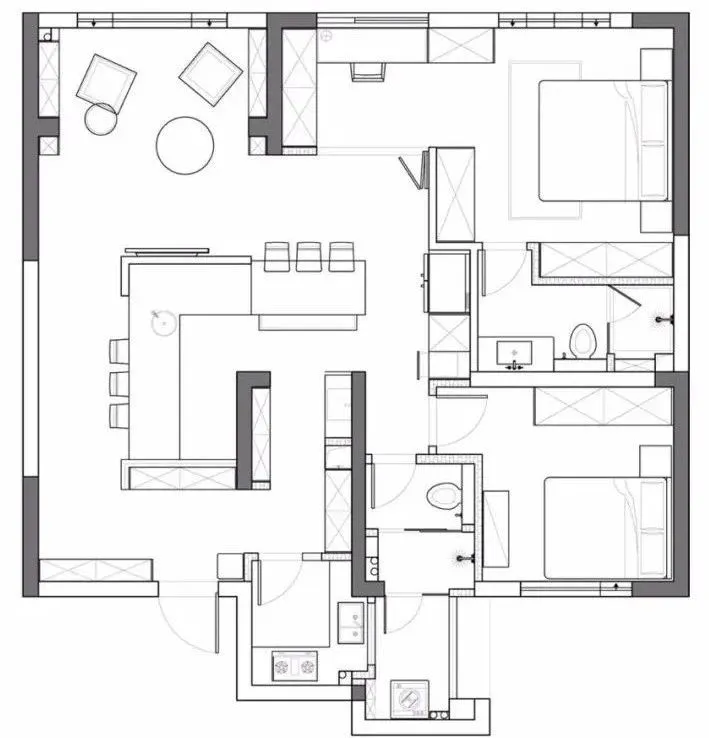 117㎡普通户型“重生”,4米大岛台、投影、收纳...美到认不出!