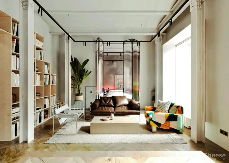 120平米的公寓融合了新与旧、粗犷与细腻、厚重与轻盈