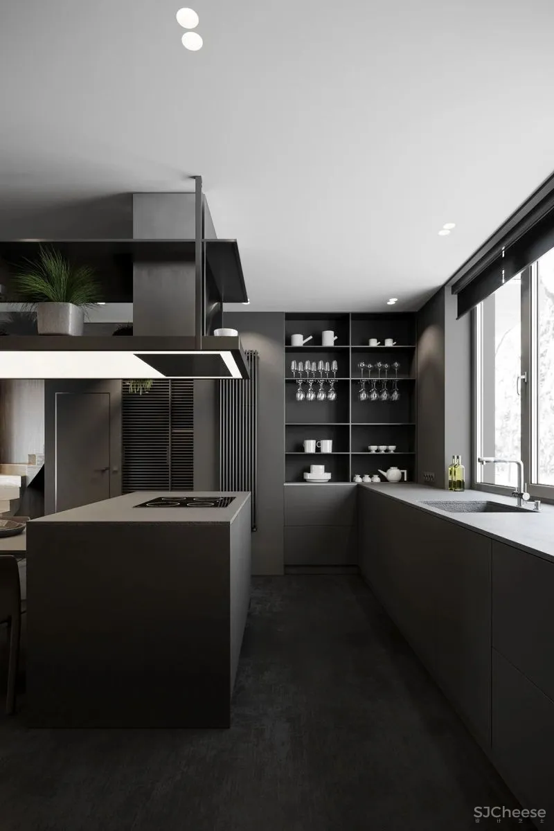 高级灰复式公寓,混凝土这么用简单又大气