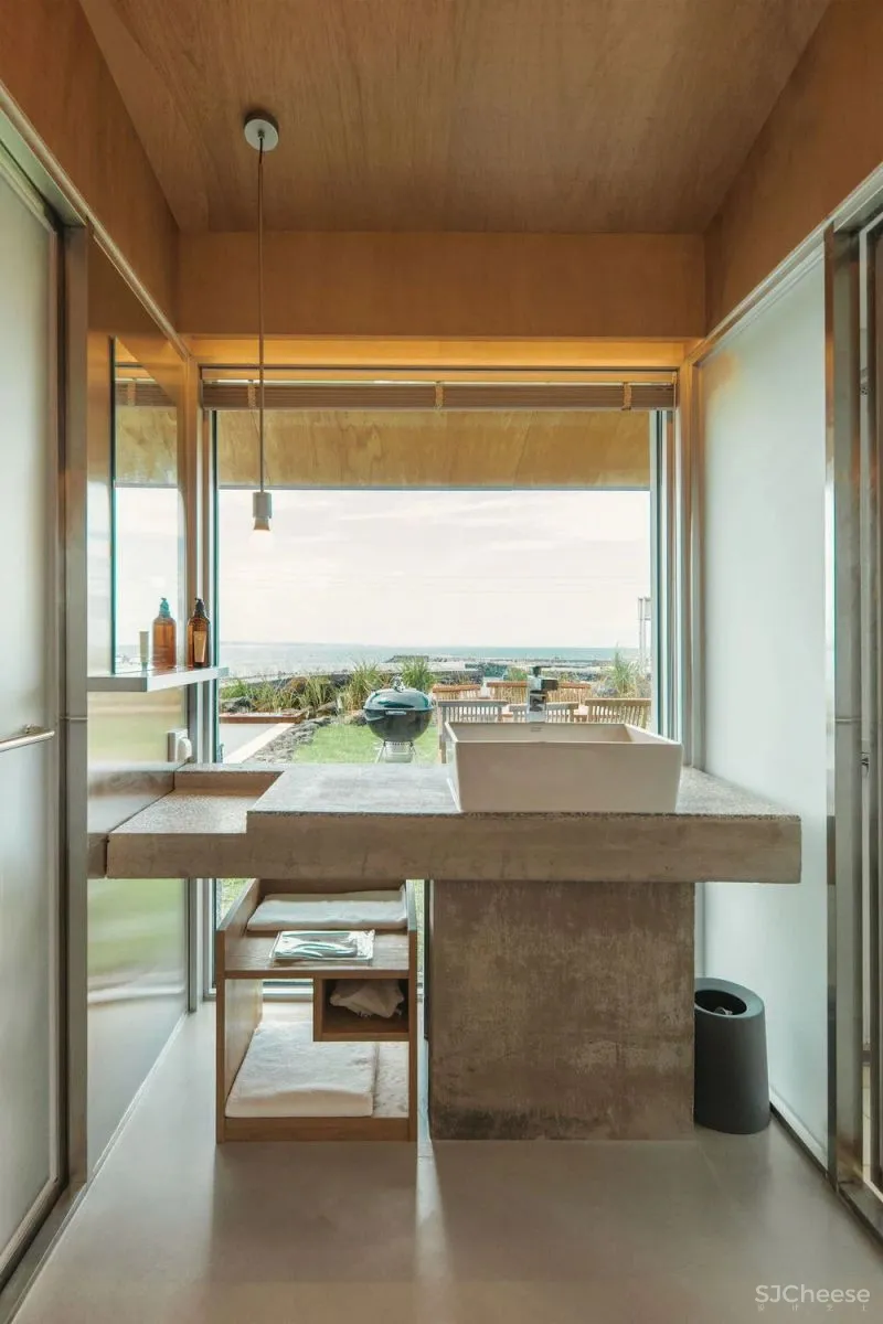 原木度假风，济州岛上的极简小公寓