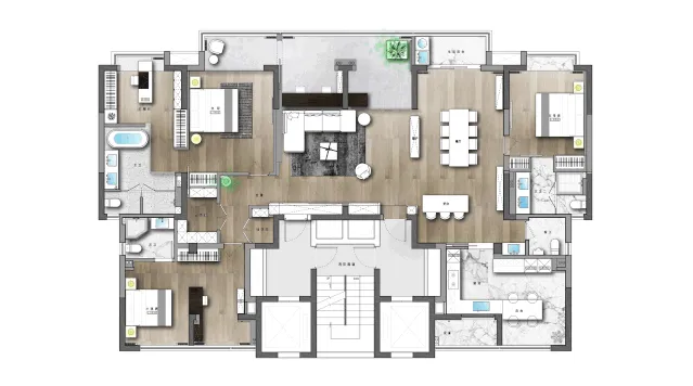 两户改一户,构造简致生活大平层︱辰佑设计