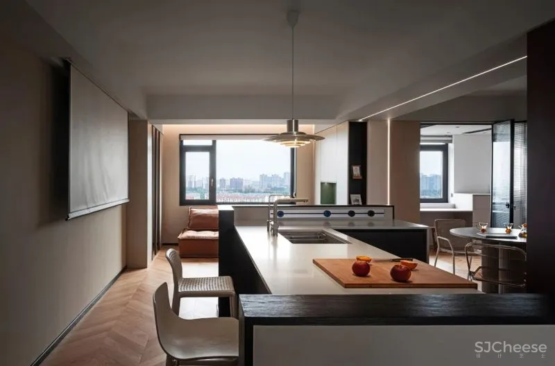 117㎡普通户型“重生”,4米大岛台、投影、收纳...美到认不出!