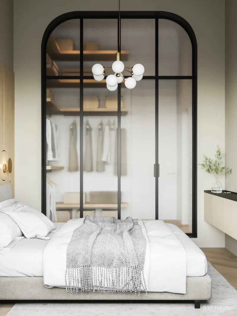 90㎡ 两室一厅,拱形元素的时尚应用,清爽又个性!