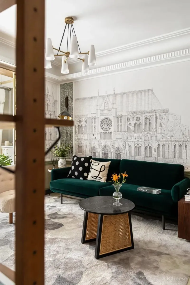 90㎡复古混搭浪漫精致室内设计