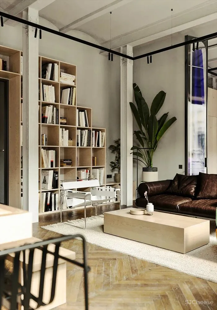 120平米的公寓融合了新与旧、粗犷与细腻、厚重与轻盈