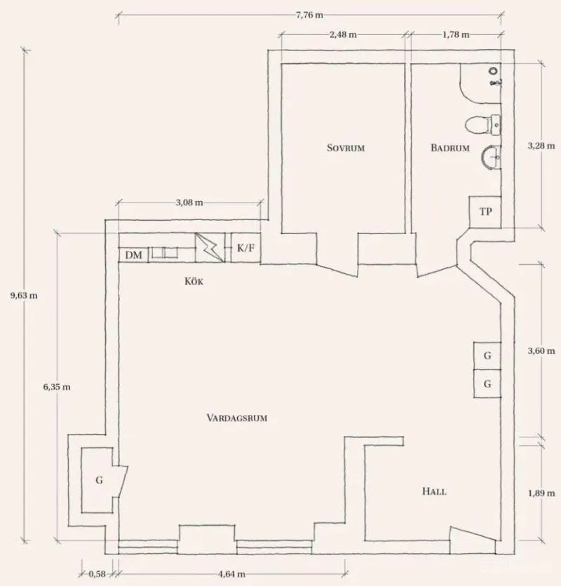 60㎡温柔知性的美,瑞典单身女子公寓