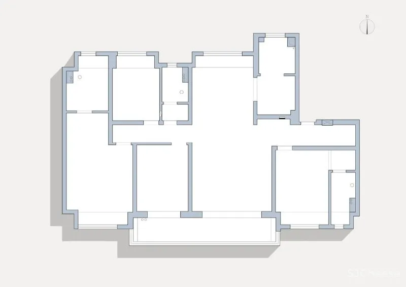 黄铜、石材、藤编，温暖自然的大平层设计丨木桃盒子