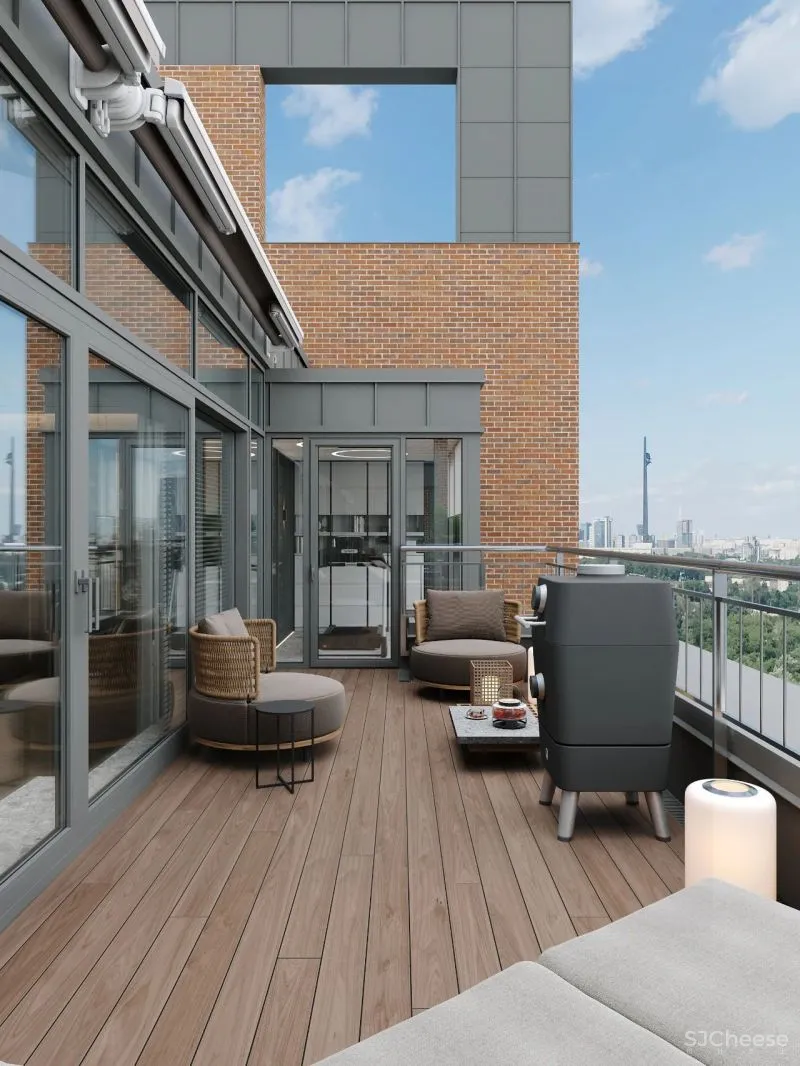 190㎡三居室，拥有阳光大露台，宁静简练！