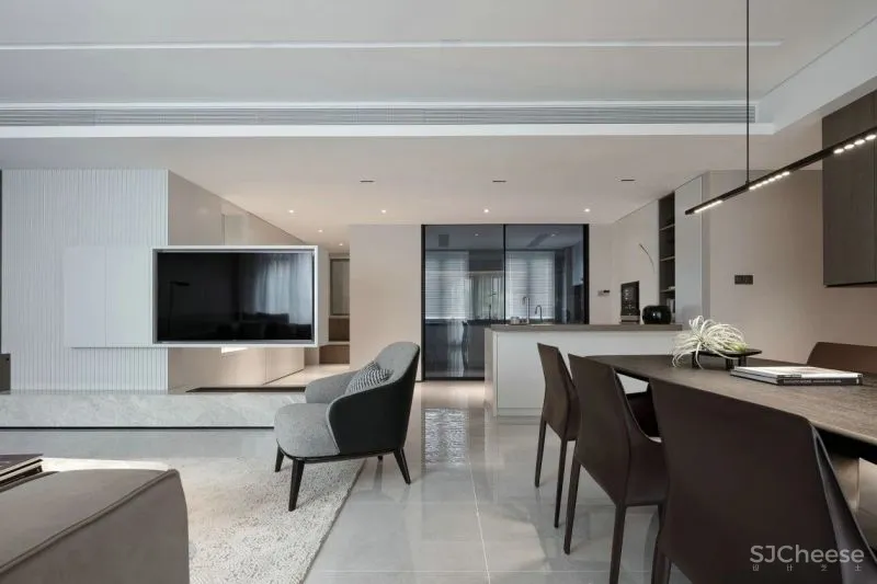 180㎡简约大平层，温和质感的湖畔住宅 南筑设计