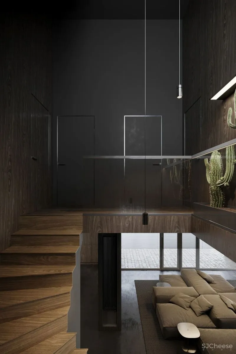 高级灰复式公寓,混凝土这么用简单又大气