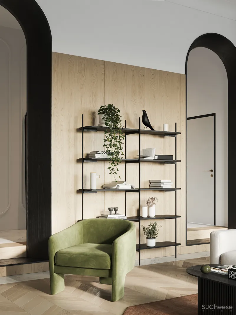 90㎡ 两室一厅,拱形元素的时尚应用,清爽又个性!