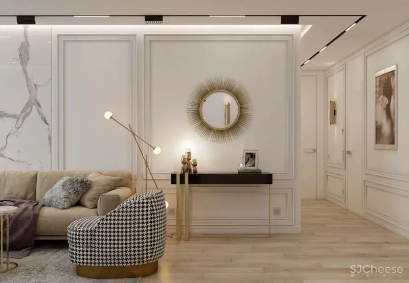 120m²私宅设计，黄铜与轻奢的邂逅