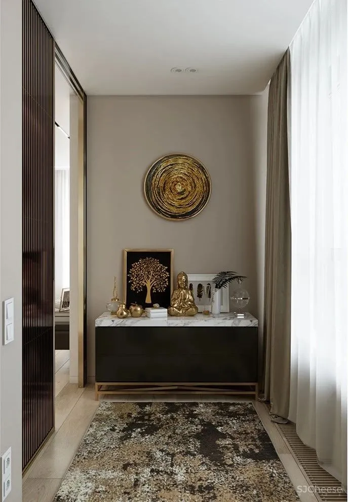 120m²私宅设计，黄铜与轻奢的邂逅