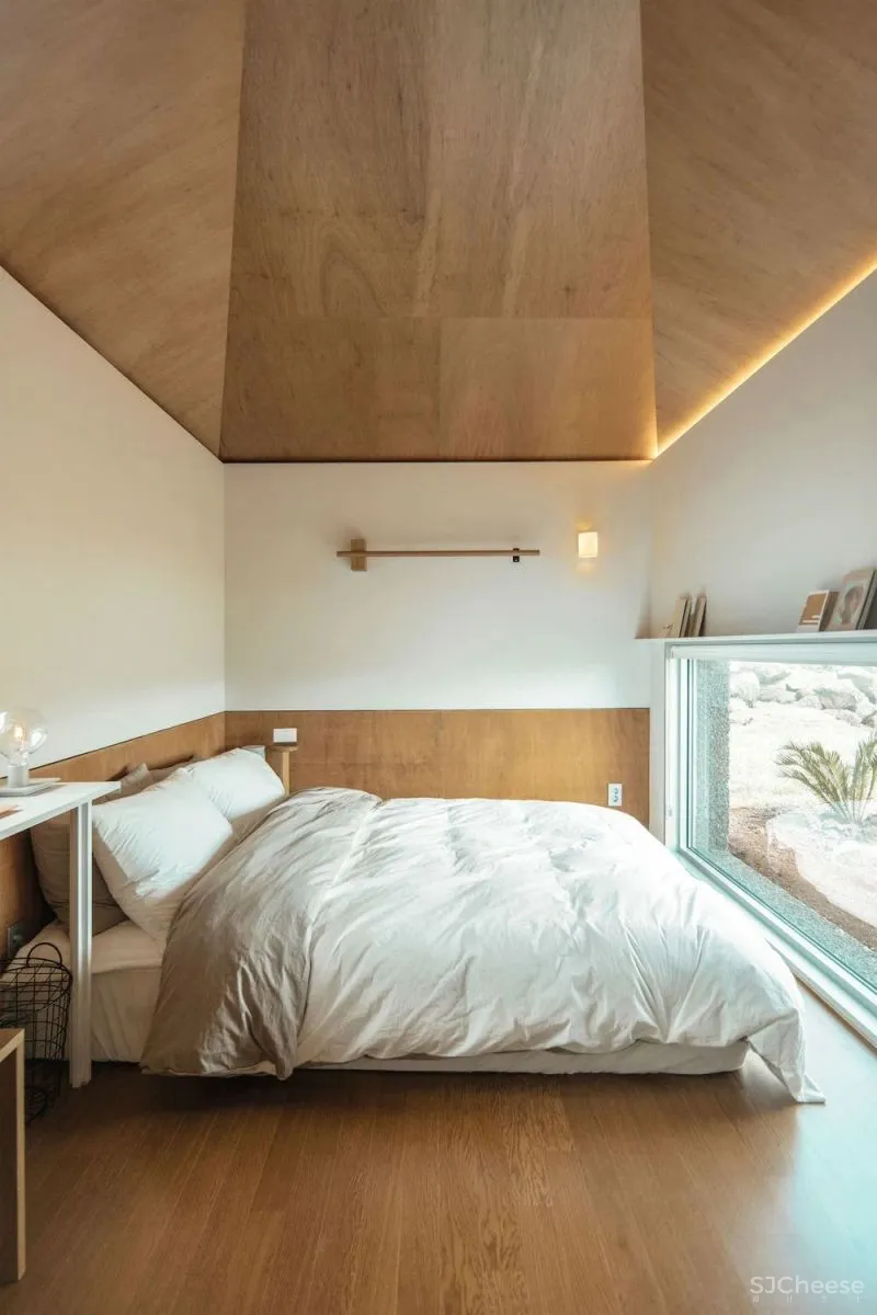 原木度假风，济州岛上的极简小公寓