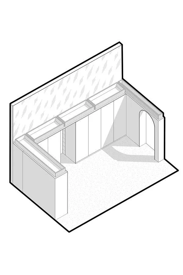 三个拱形门通往三个天地,一张双人床斜放在客厅!