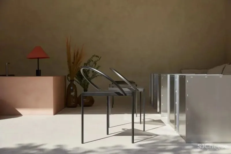 粉红色的石膏柜台,清新自然,现代感与田园风格完美融合