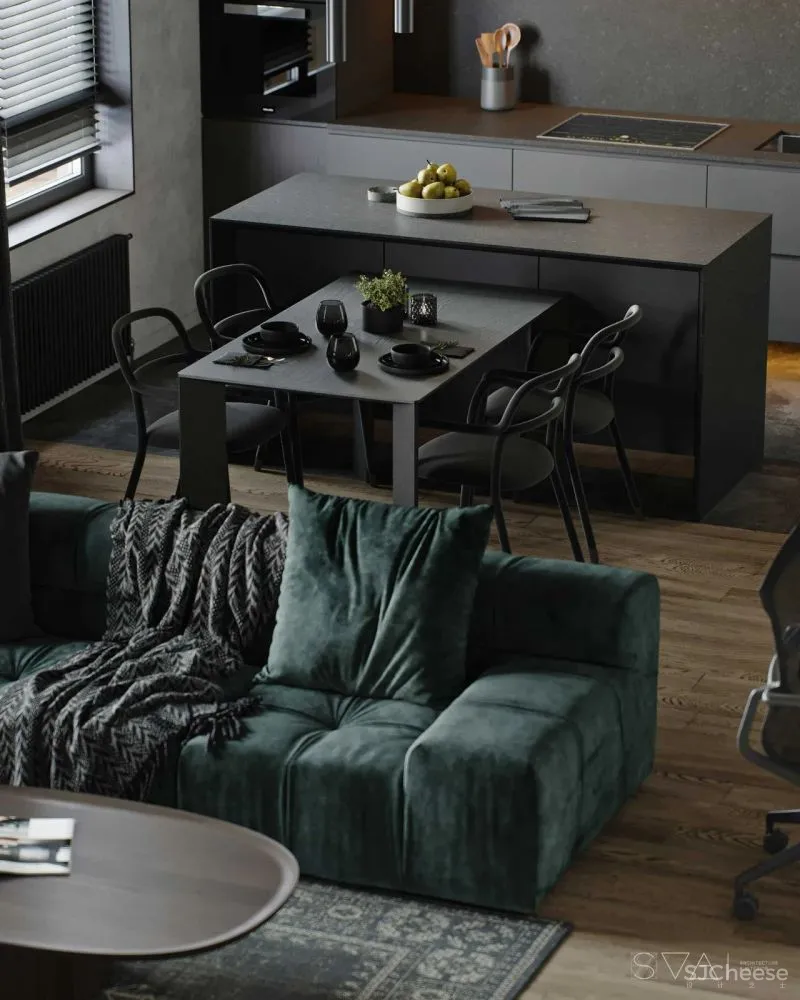 90㎡黑色沉稳，豪宅范儿十足