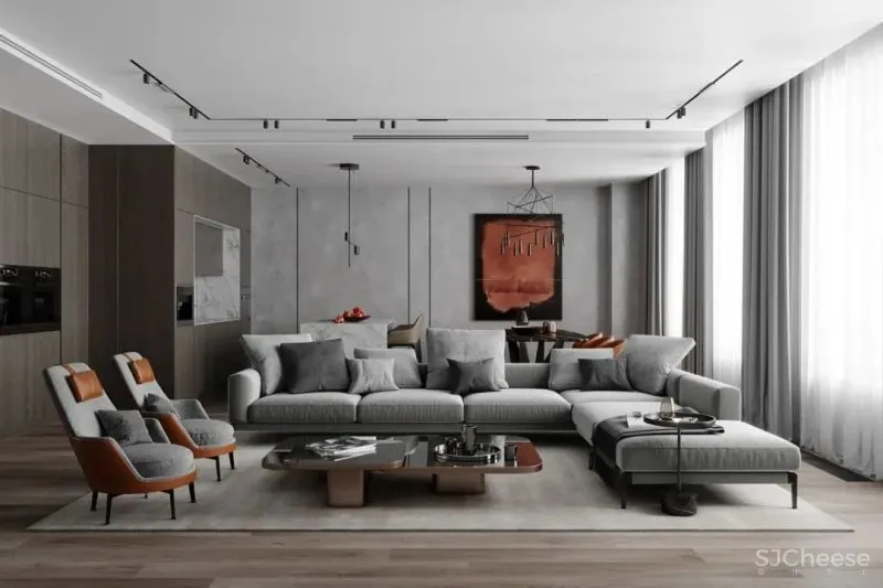 180㎡撞色高级灰住宅，质感十足!