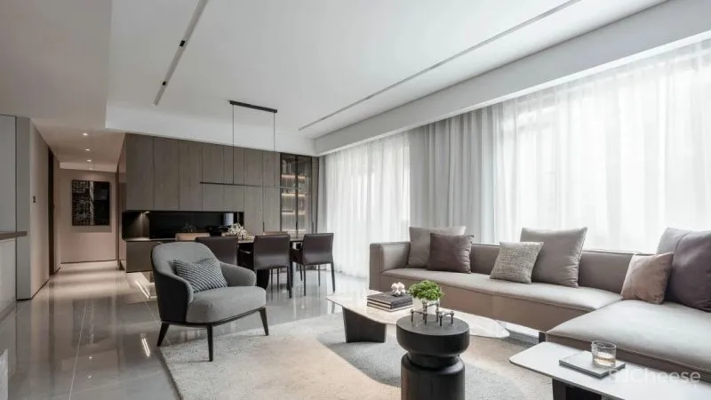 180㎡简约大平层，温和质感的湖畔住宅 南筑设计